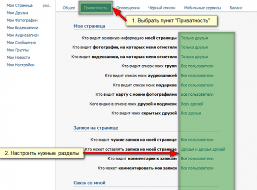 Comment limiter une page à un contact?