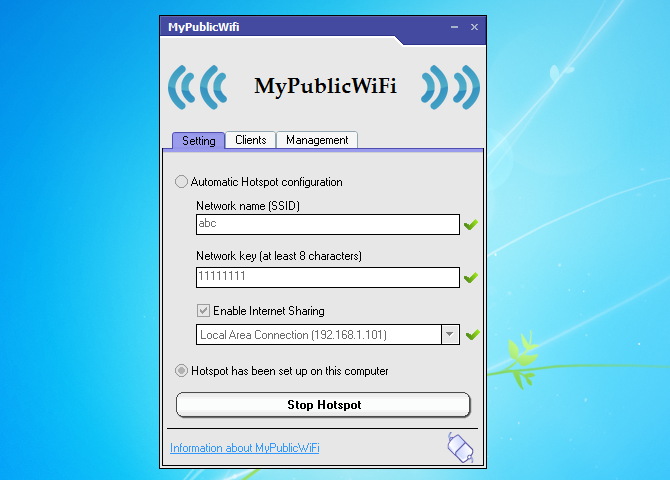 Comment distribuer le WiFi d'un ordinateur portable à Windows 7?